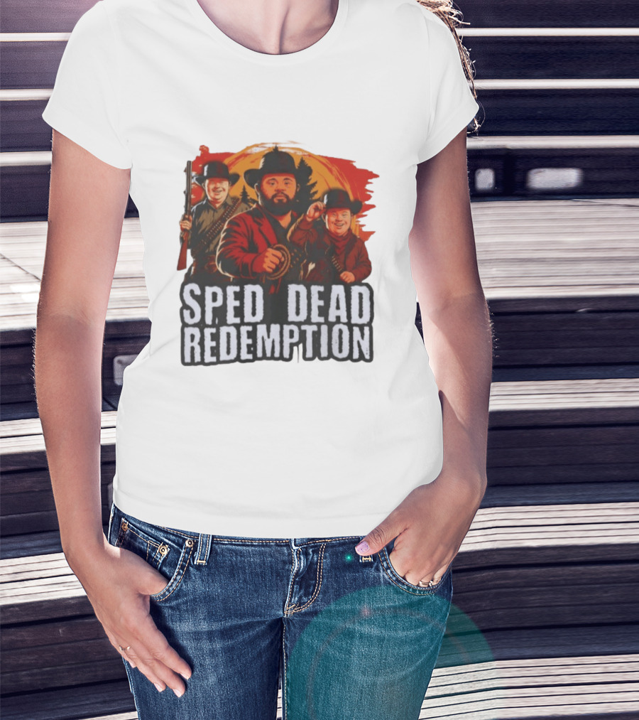 Sped Dead Redemption Parody Western Movie Cowboys T-Shirt