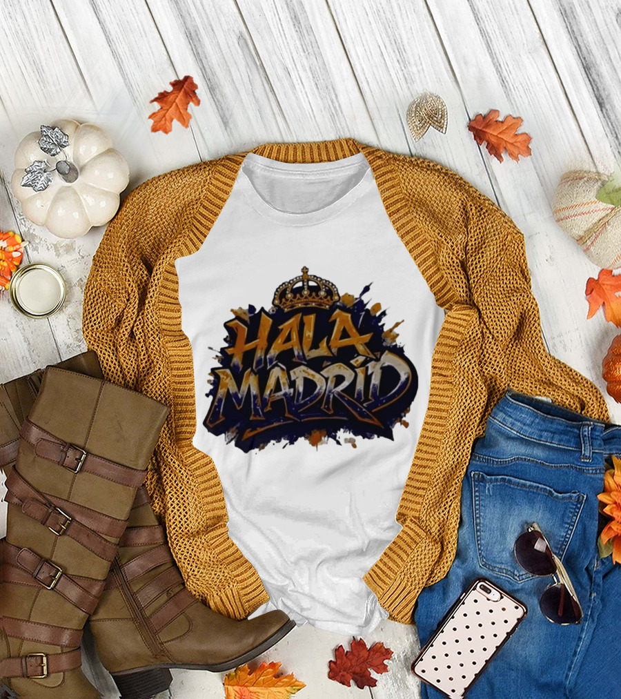 Hala Madrid Gold Crown Soccer Splash T-Shirt