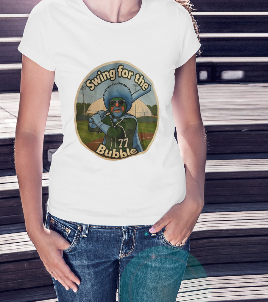 Swing For The Bubble 77 Tulane Green Wave Baseball T-Shirt