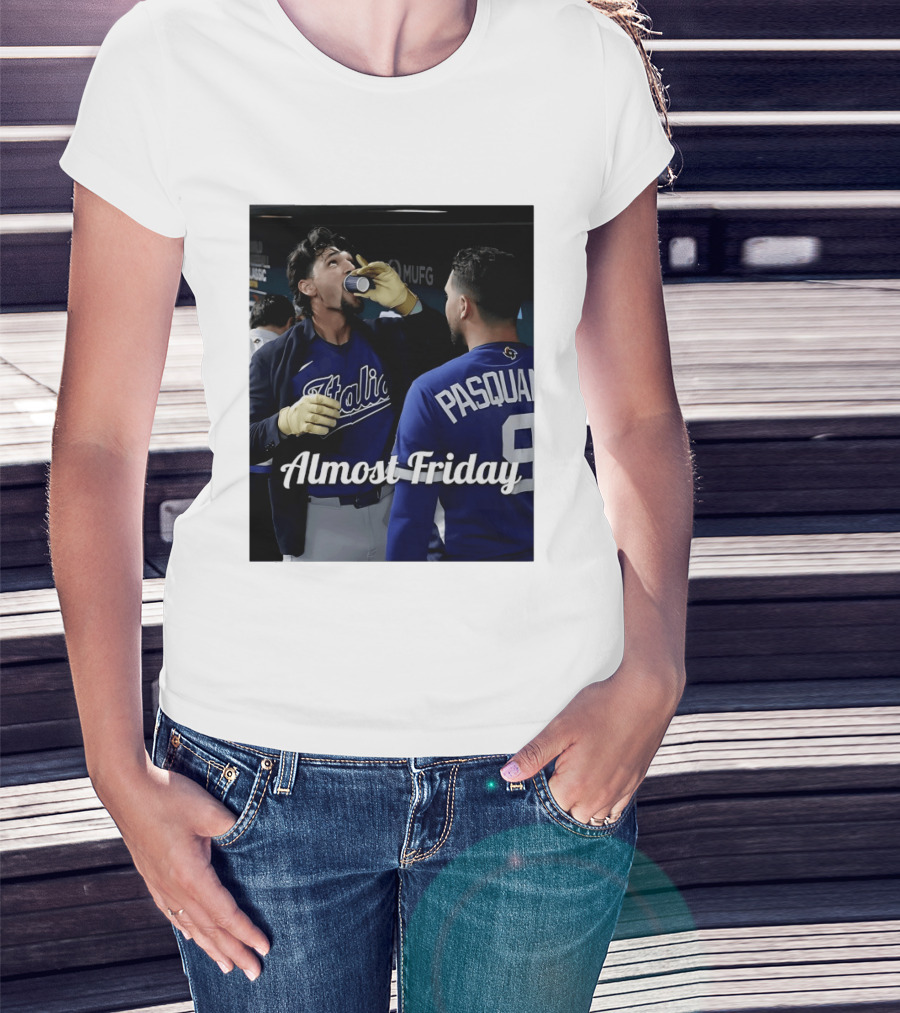 Italy World Baseball Classic Espresso Shot Almost Friday Pasquale T-Shirt