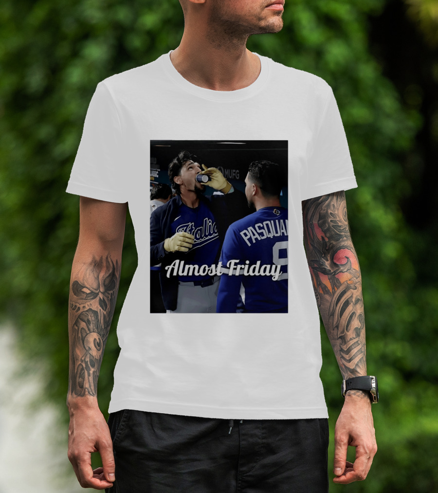 Italy World Baseball Classic Espresso Shot Almost Friday Pasquale T-Shirt
