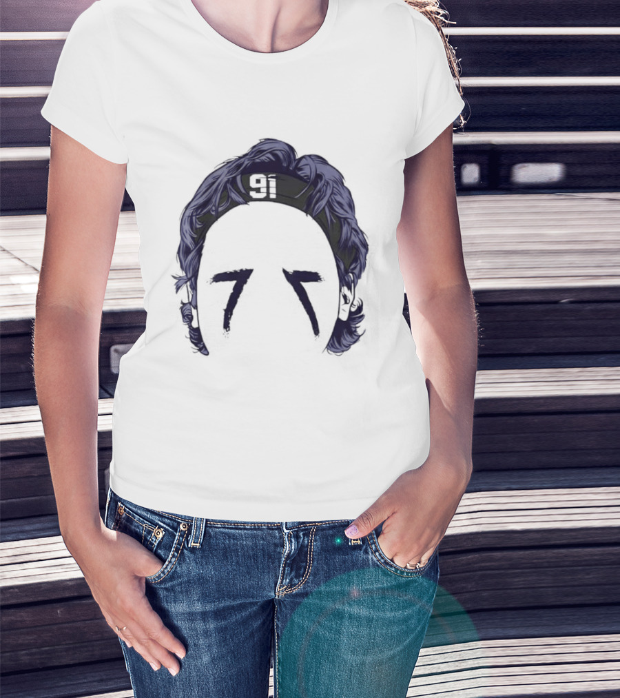 91 Headband Purple Hair Eye Black T-Shirt