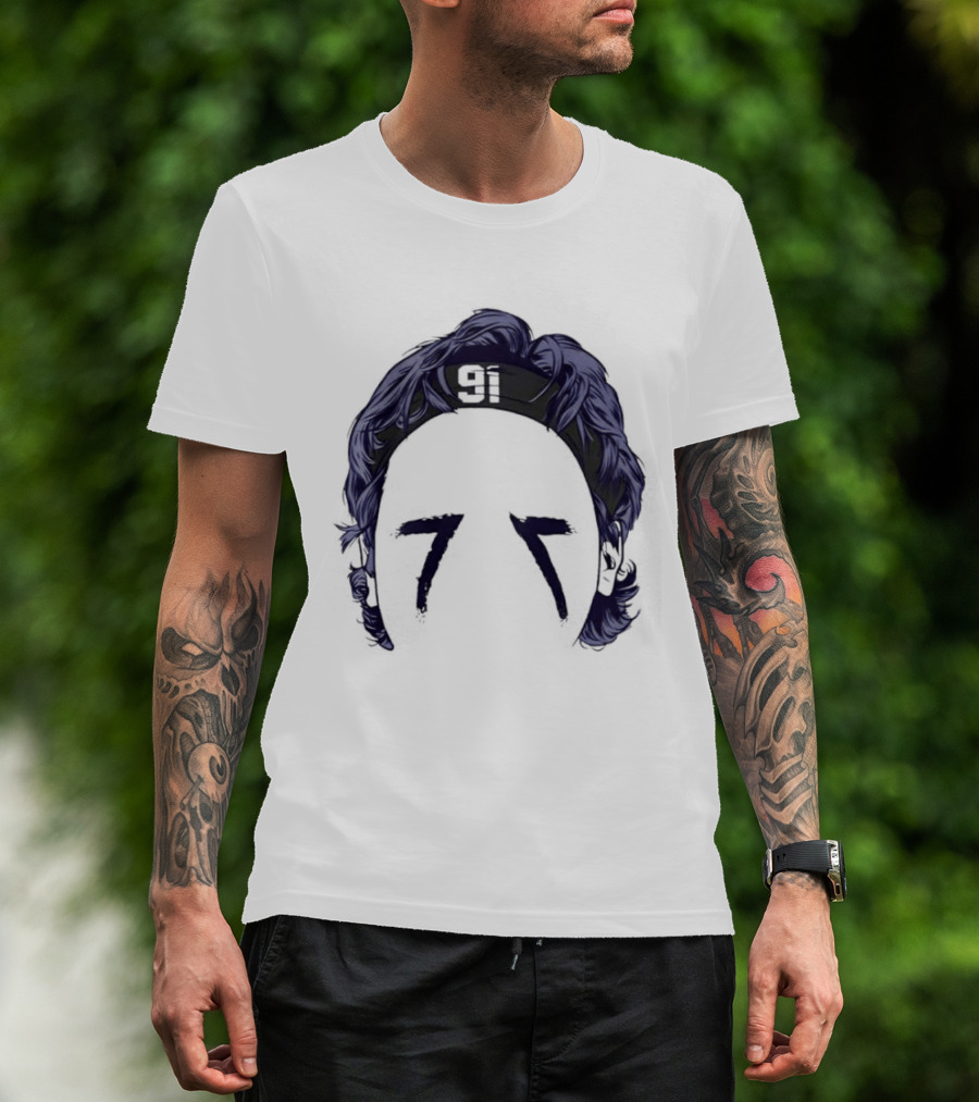 91 Headband Purple Hair Eye Black T-Shirt