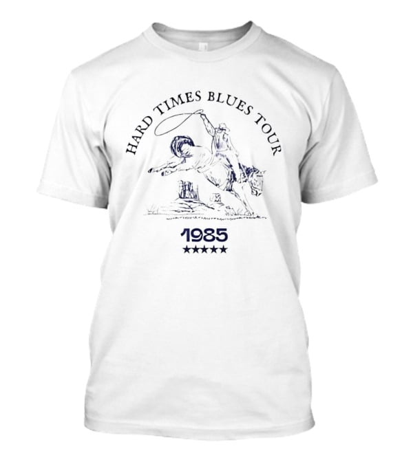 Hard Times Blues Tour 1985 Cowboy Roping Scene T-Shirt