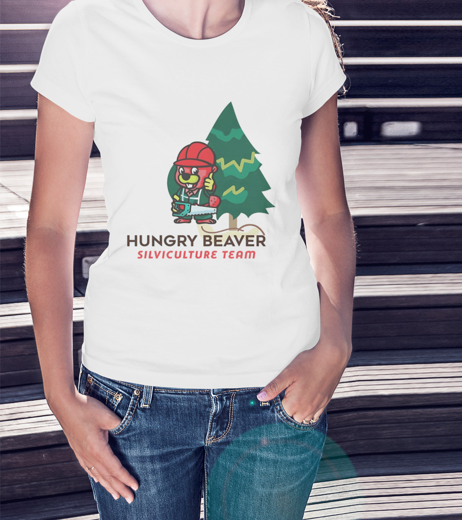 Hungry Beaver Silviculture Team Chainsaw And Tree T-Shirt