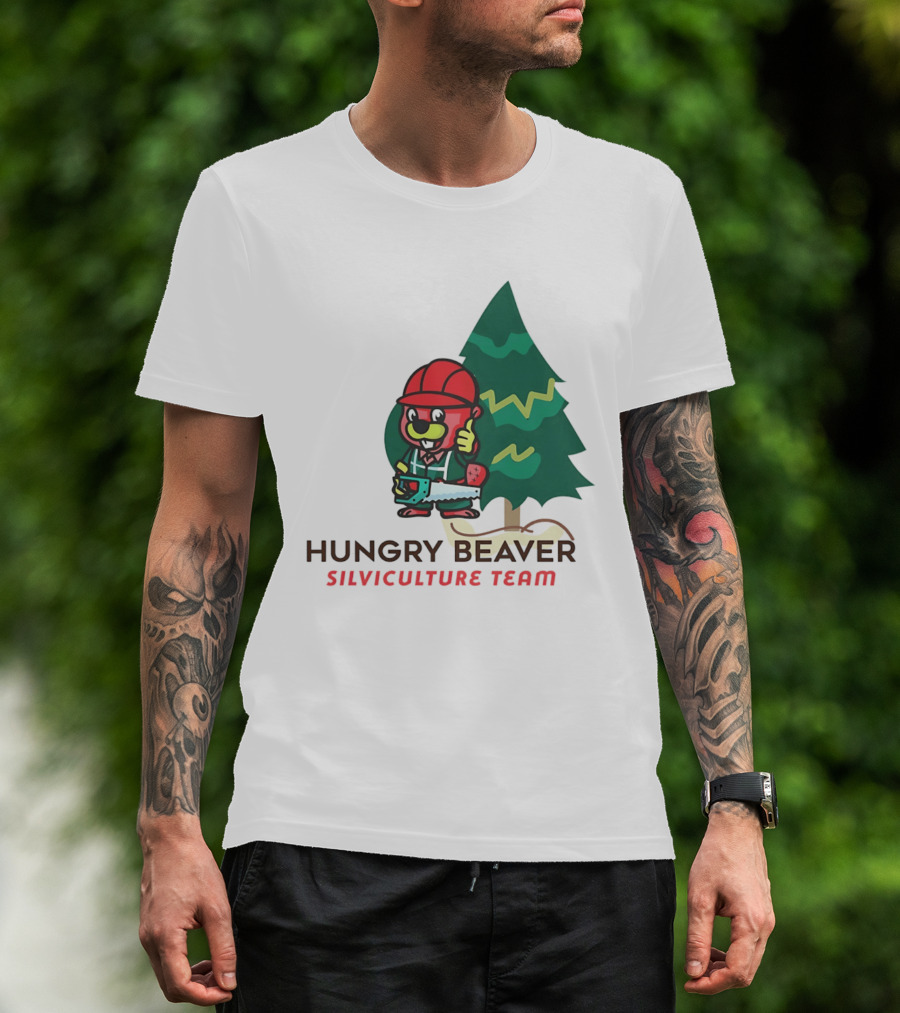 Hungry Beaver Silviculture Team Chainsaw And Tree T-Shirt