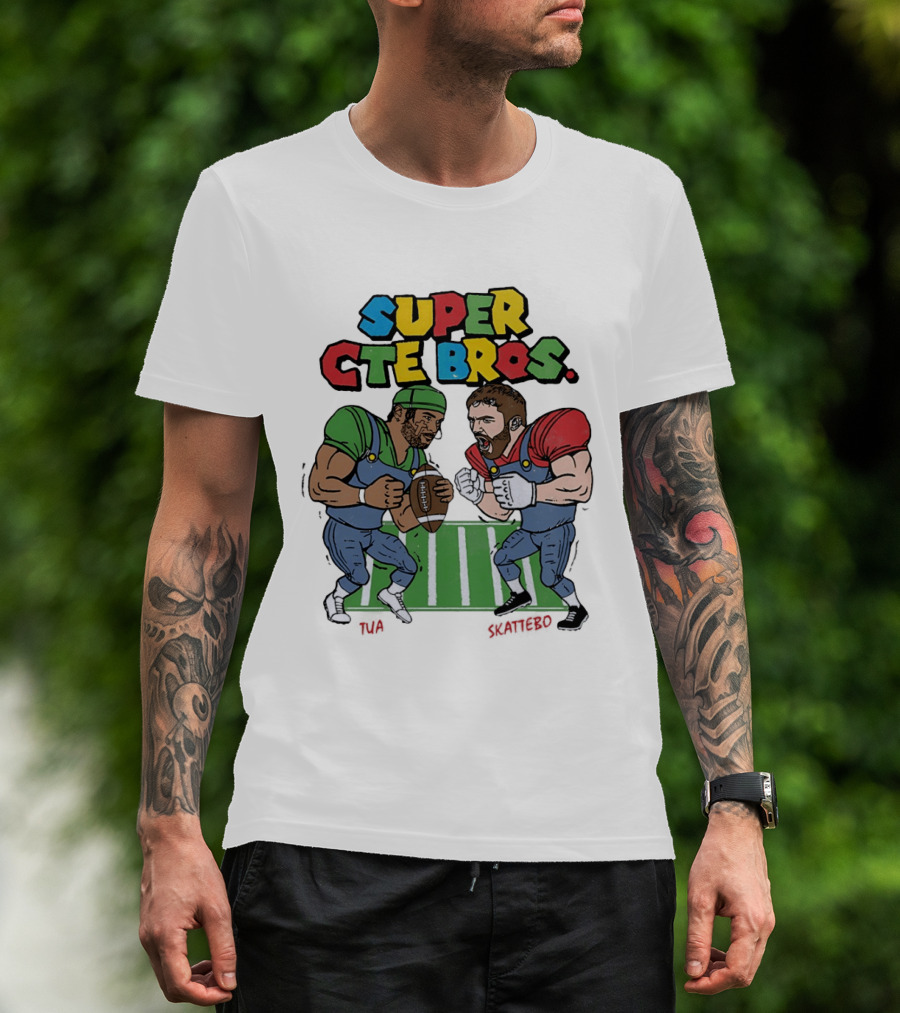 Super Cte Bros Tua Skattebo Cartoon Football Showdown T-Shirt