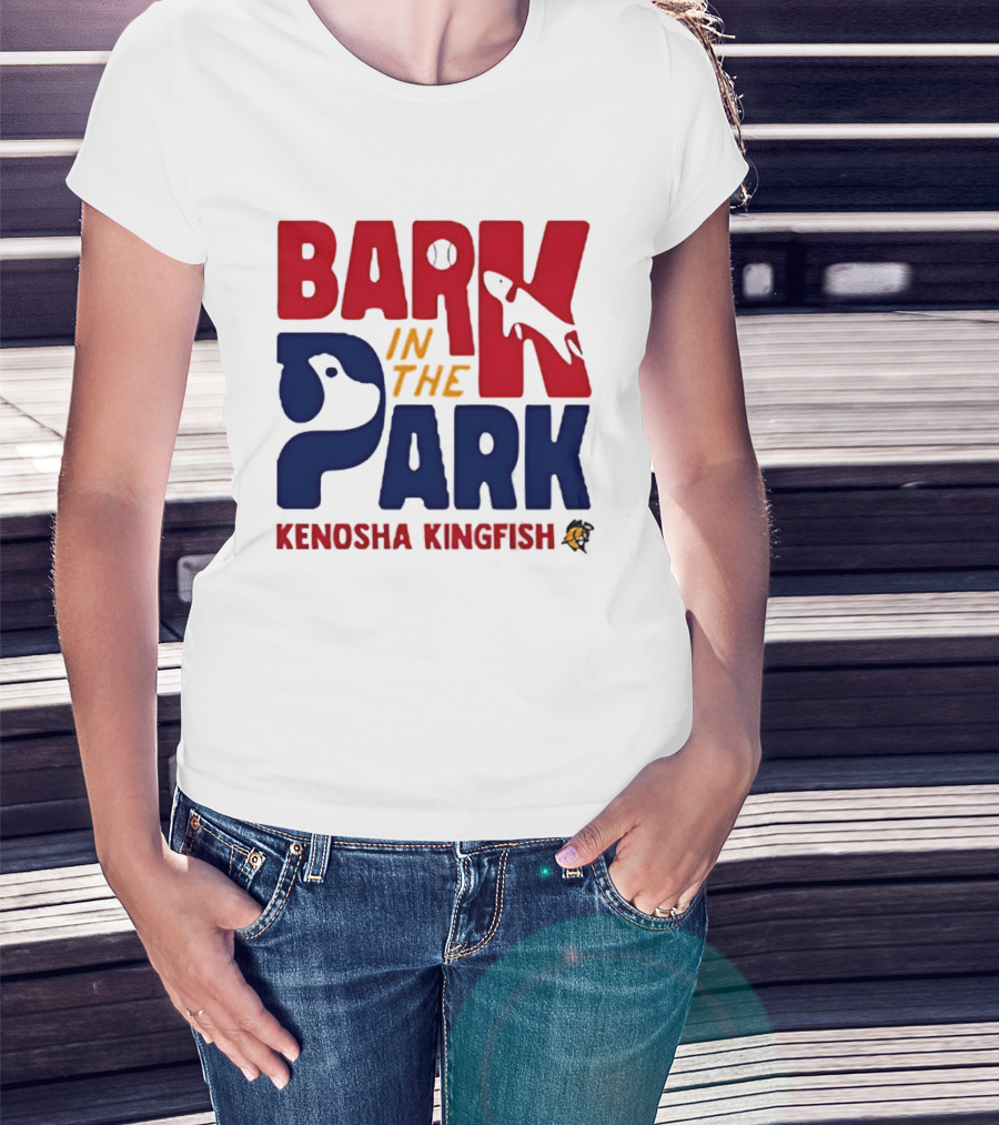 Kenosha Kingfish Bark In The Park Event With Playful Dog And Fish T-Shirt