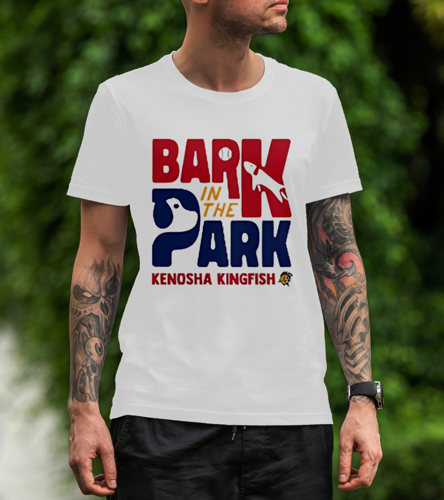 Kenosha Kingfish Bark In The Park Event With Playful Dog And Fish T-Shirt