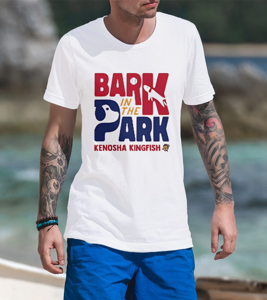 Kenosha Kingfish Bark In The Park Event With Playful Dog And Fish T-Shirt