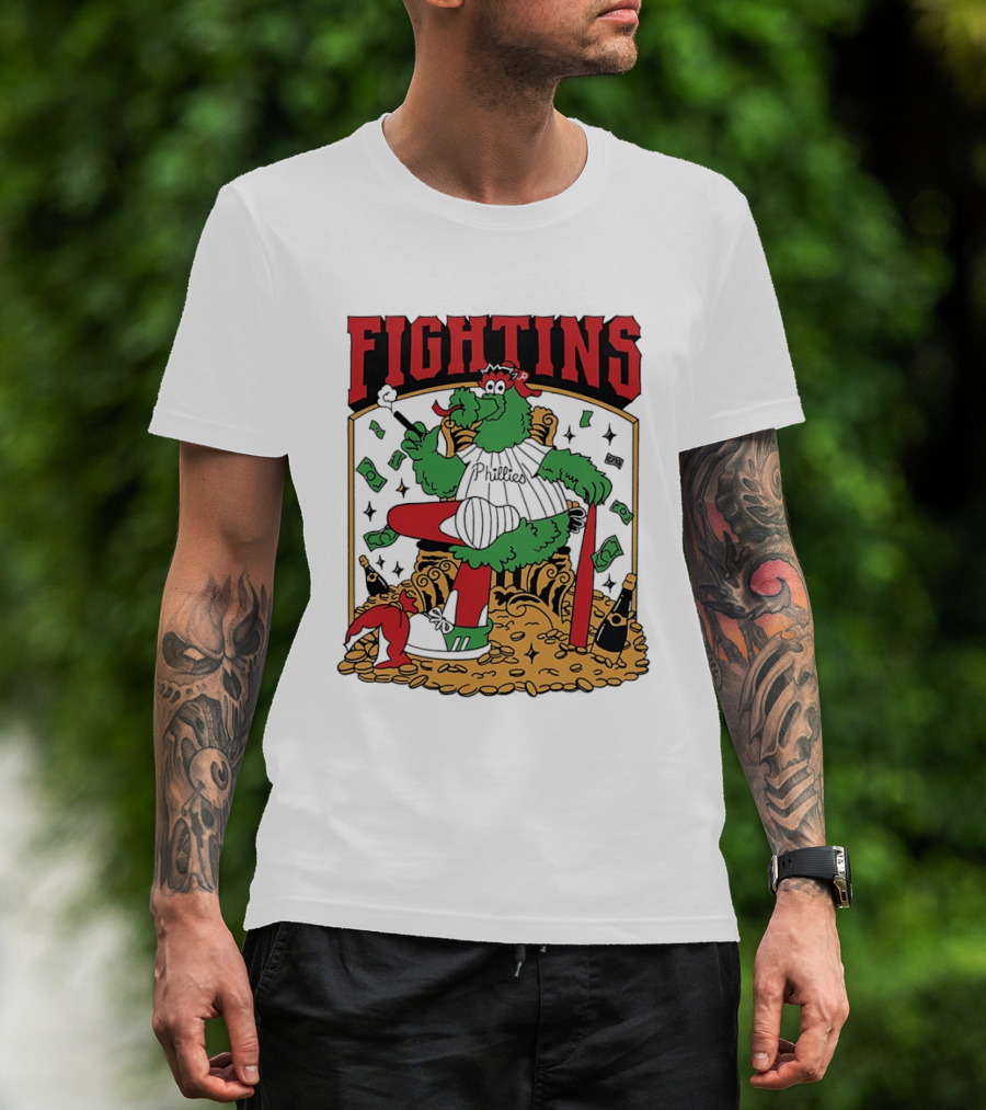 Fightins Philadelphia Phillies Phanatic Mascot Baseball Money And Champagne T-Shirt