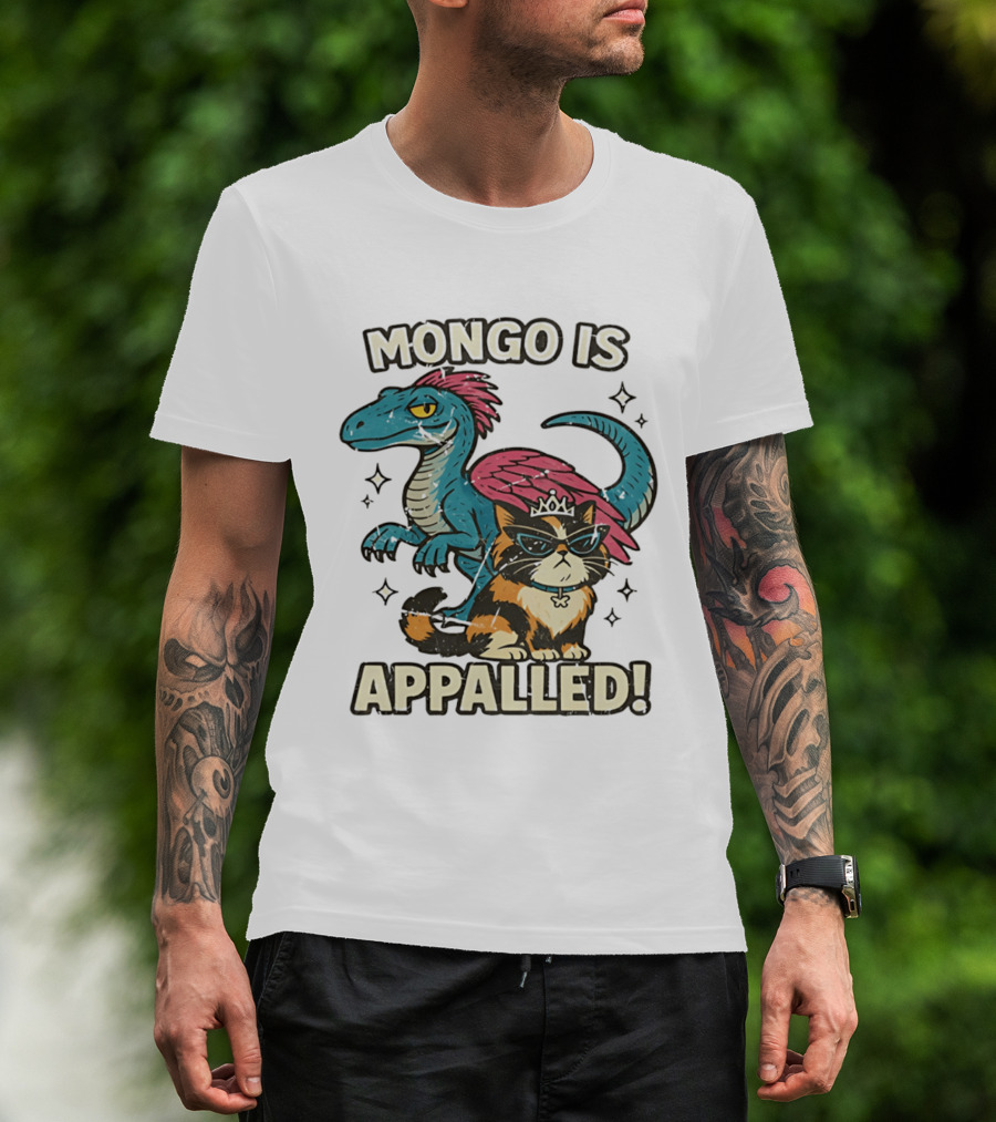 Mongo Is Appalled Dungeon Crawler Carl Dinosaur And Cat T-Shirt