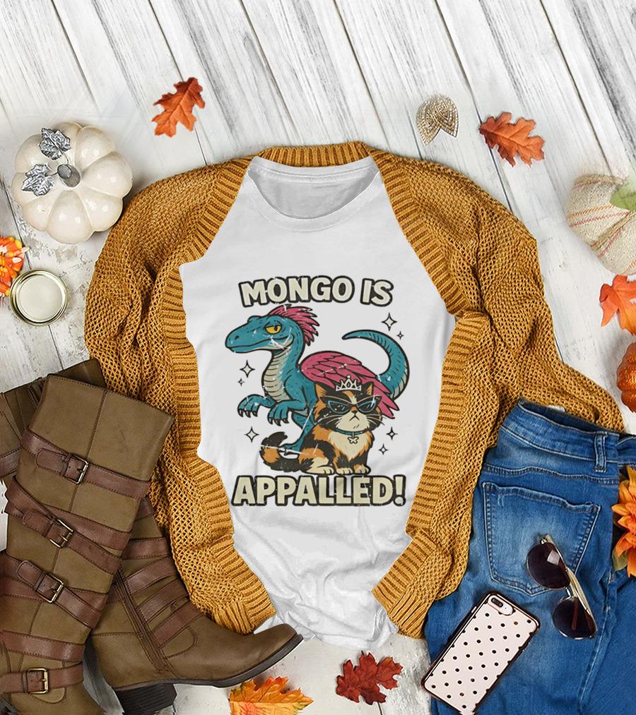 Mongo Is Appalled Dungeon Crawler Carl Dinosaur and Cat T-Shirt