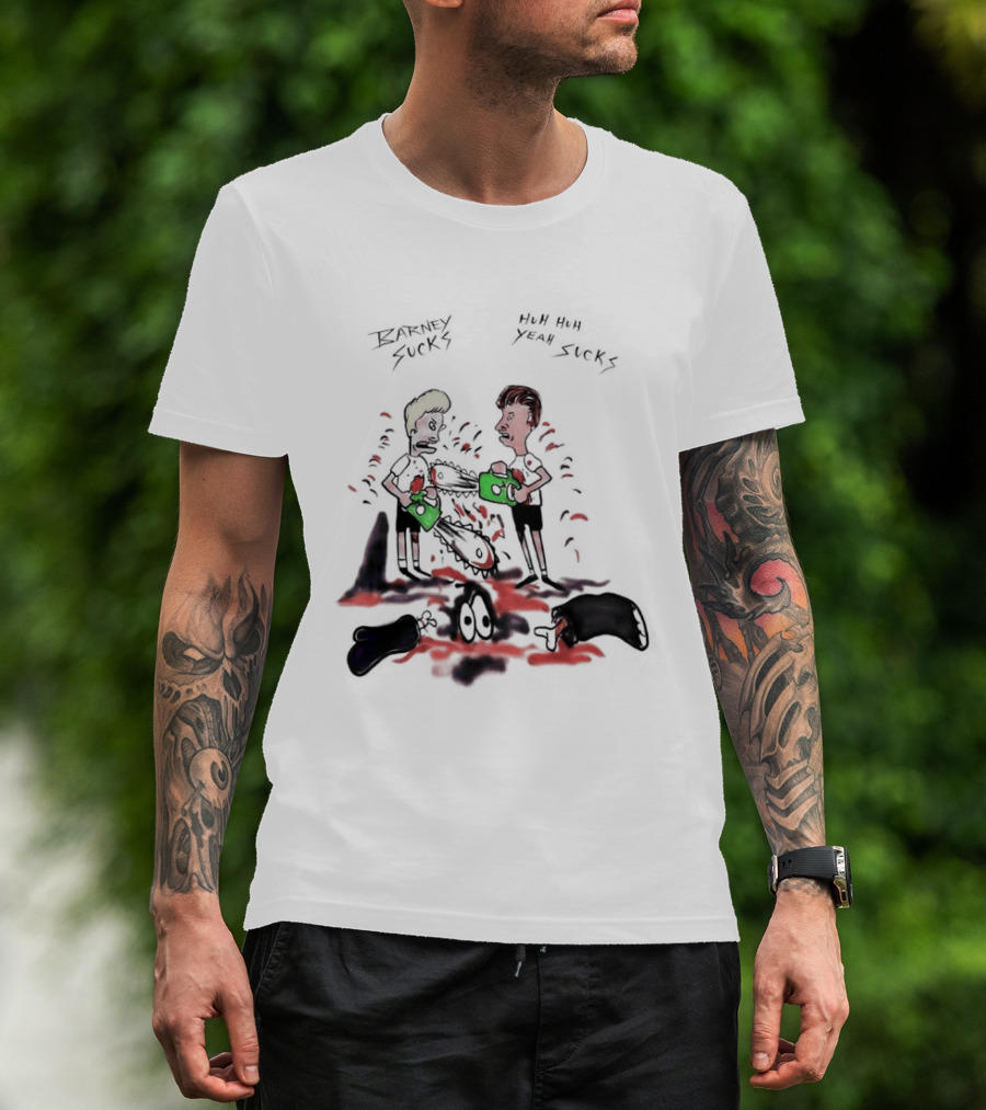 Barney Sucks Yeah Sucks Beavis And Butt Head MTV Cartoon T-Shirt