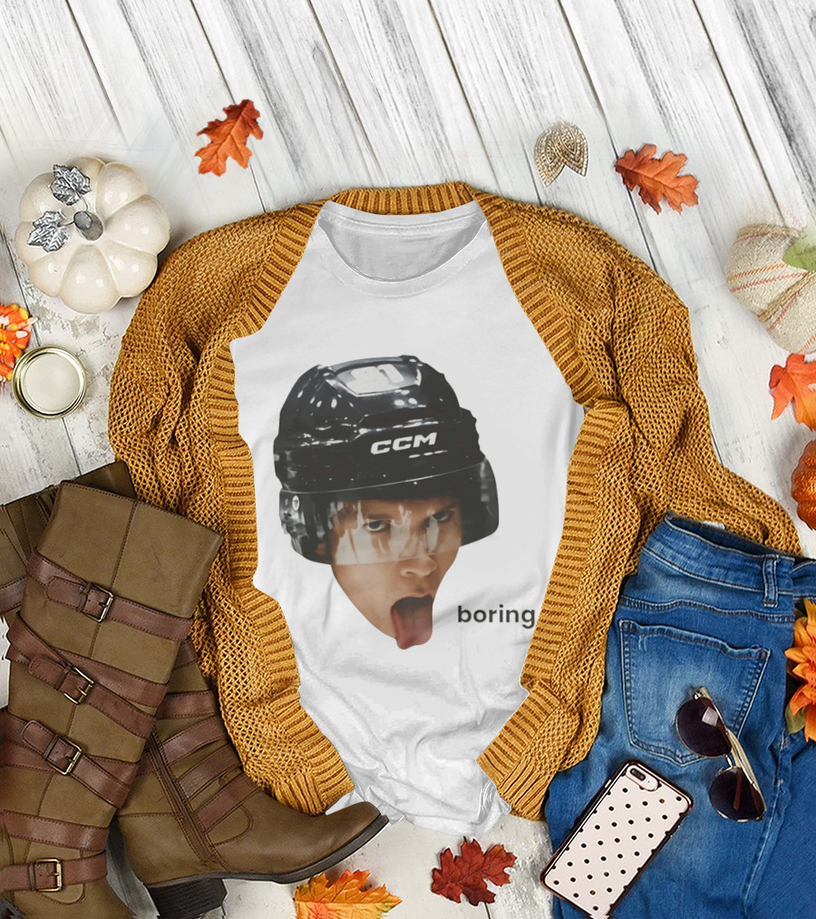 Ilya Rozanov Connor Storrie CCM Heated Rivalry 2026 Boring Helmet Tongue Out T-Shirt