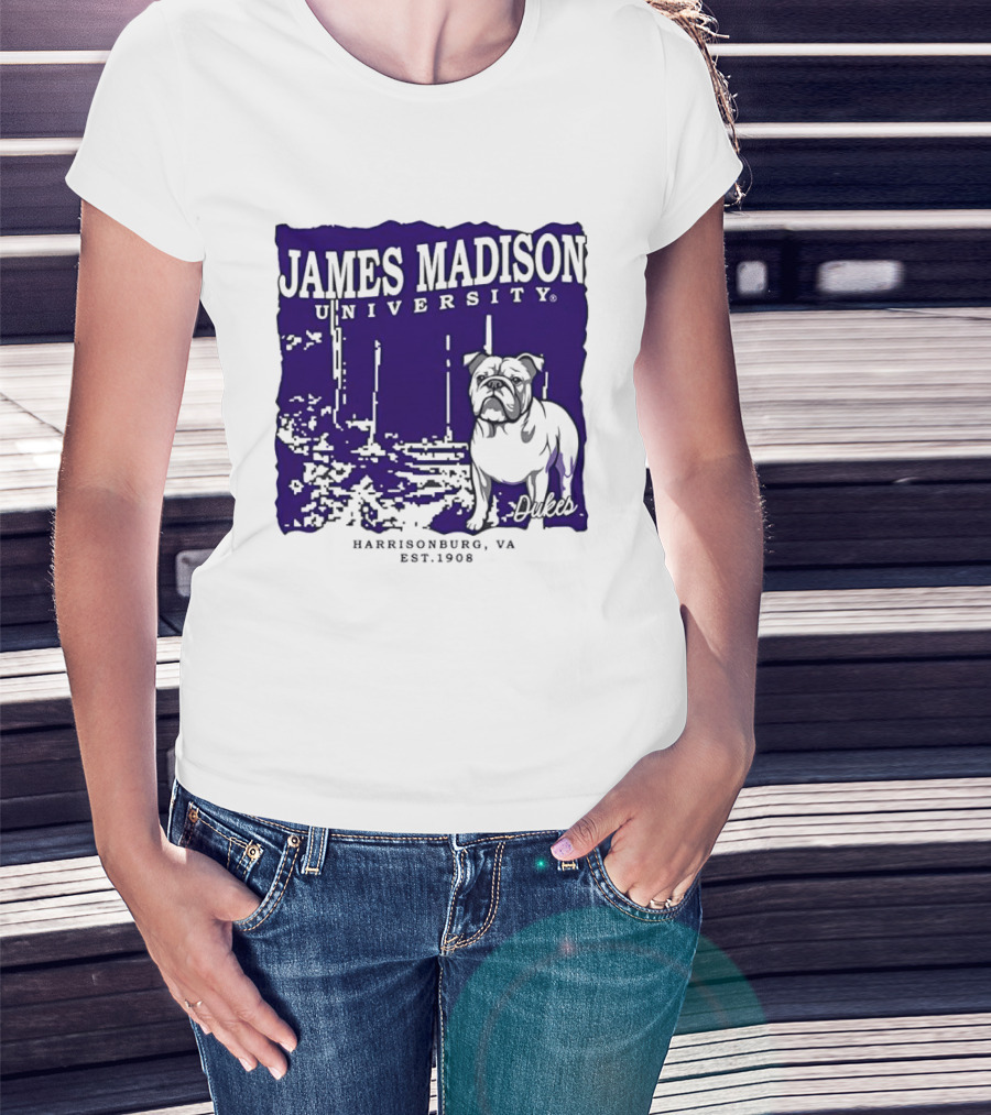 James Madison University Dukes Harrisonburg VA Est 1908 Bulldog T-Shirt