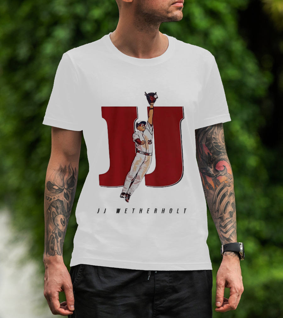 JJ Wetherholt St Louis Cardinals Mad Hops Baseball Player Jumping Action T-Shirt