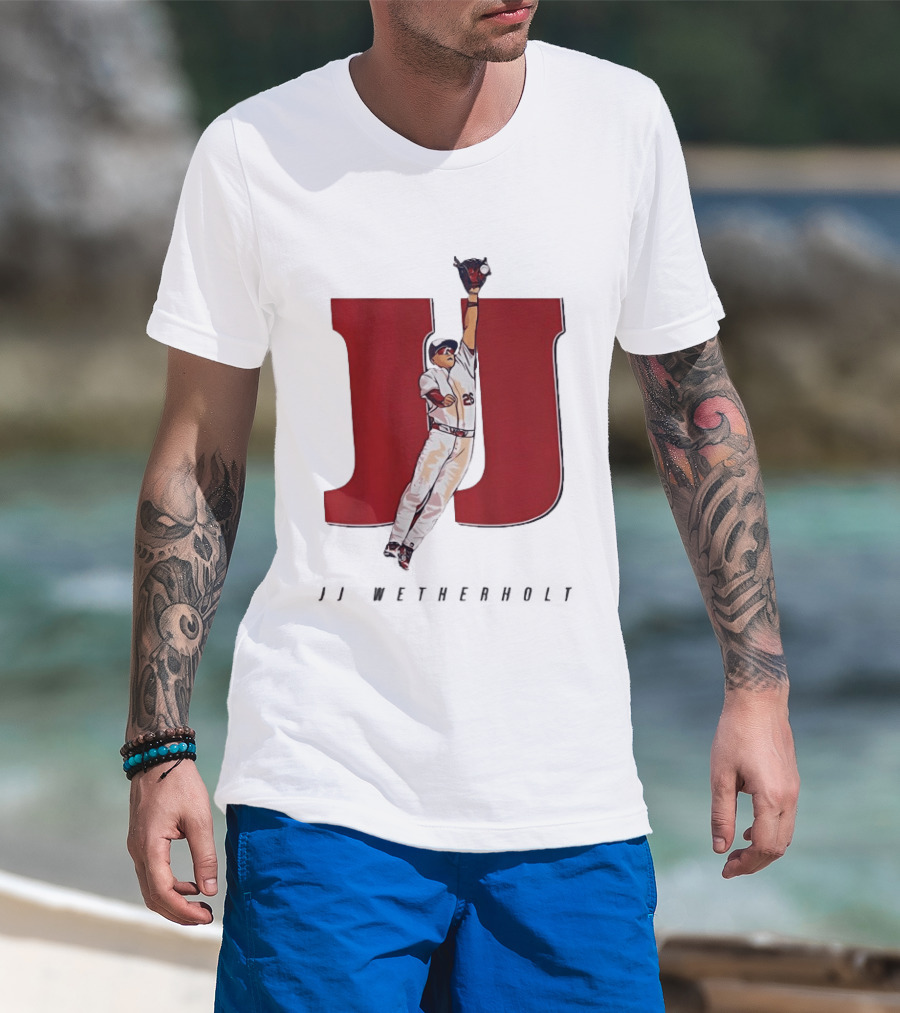 JJ Wetherholt St Louis Cardinals Mad Hops Baseball Player Jumping Action T-Shirt