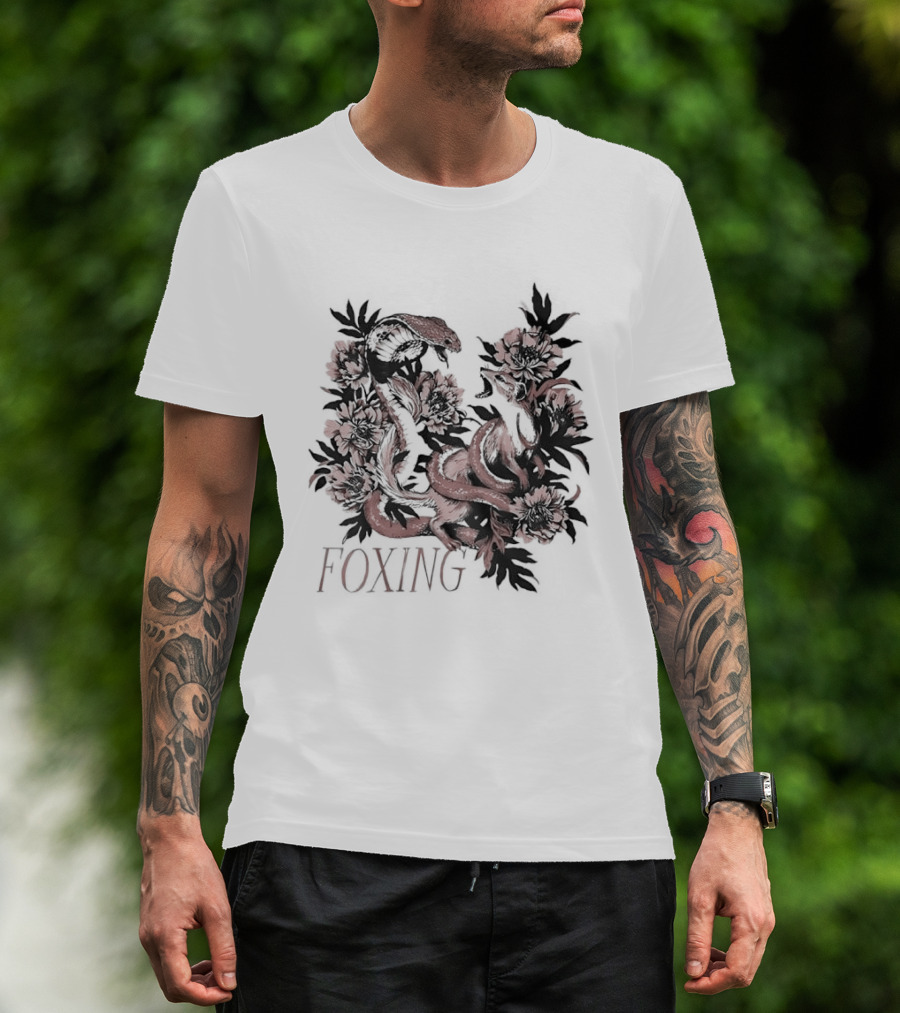 Foxing Snake And Fox Floral T-Shirt