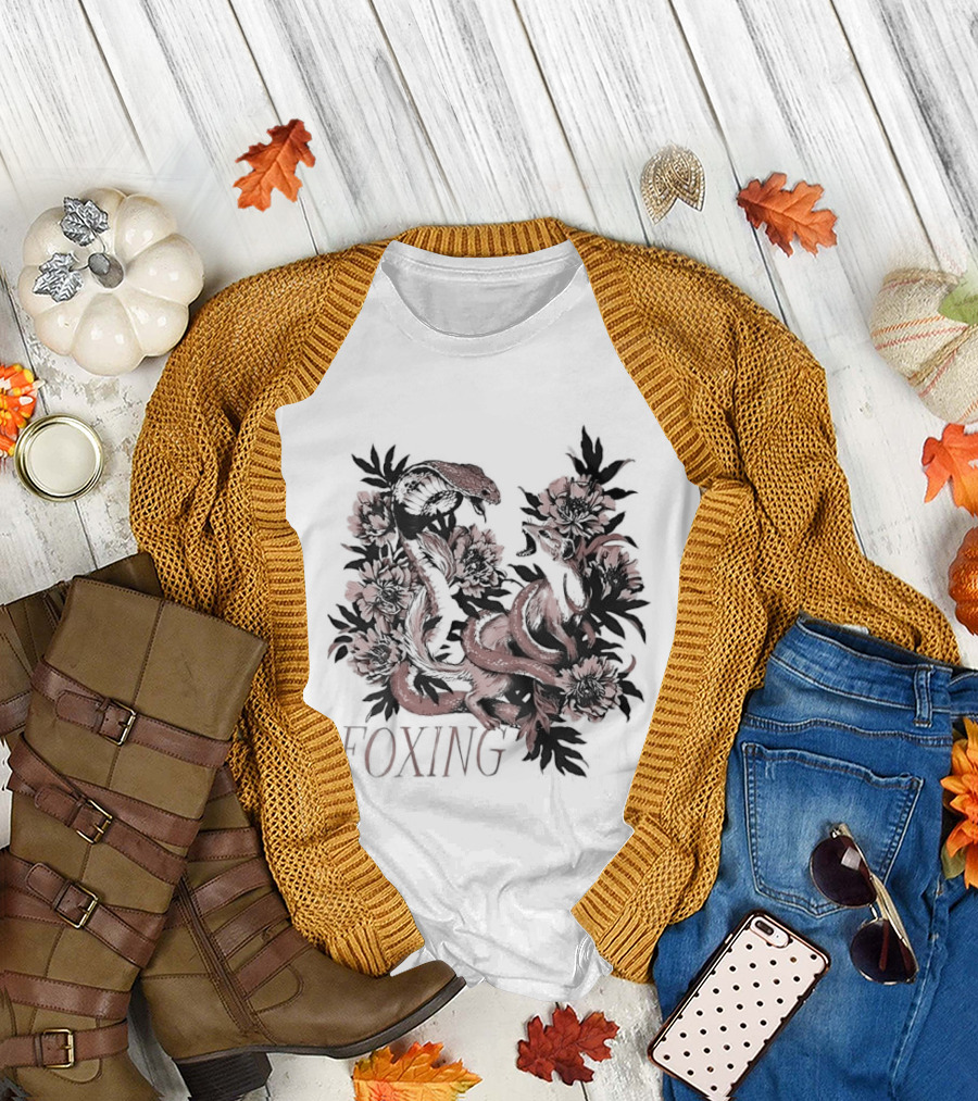Foxing Snake And Fox Floral T-Shirt