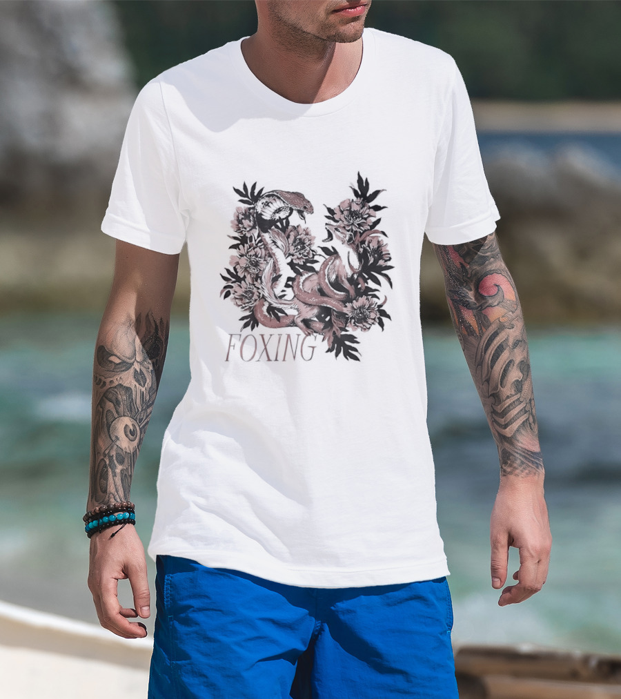 Foxing Snake And Fox Floral T-Shirt