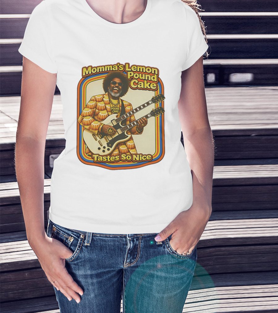 Momma's Lemon Pound Cake Tastes So Nice Double Guitar Retro Vibe T-Shirt