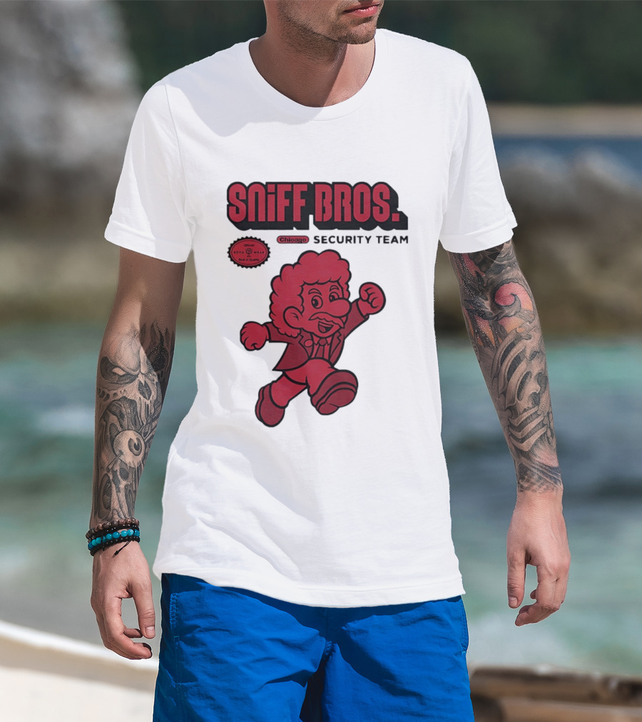 Sniff Bros Chicago Security Team Retro Style Character Official Quality Seal T-Shirt