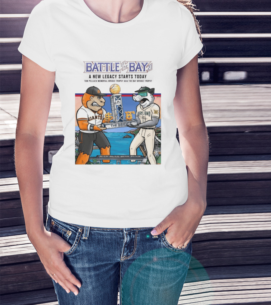 Battle Of The Bay Oakland Ballers Giants New Legacy Series The Bridge T-Shirt