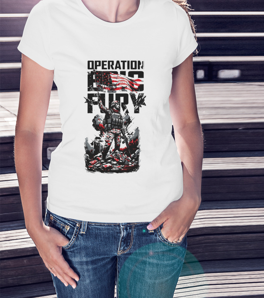 Operation Fury American Flag Soldier Warrior 2026 T-Shirt