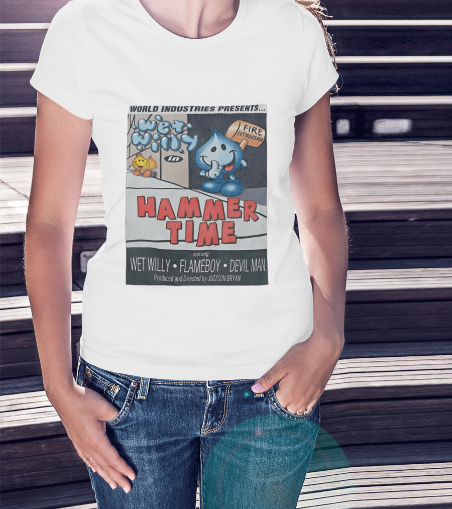 World Industries Wet Willy Flameboy Hammer Time Featuring Devil Man T-Shirt