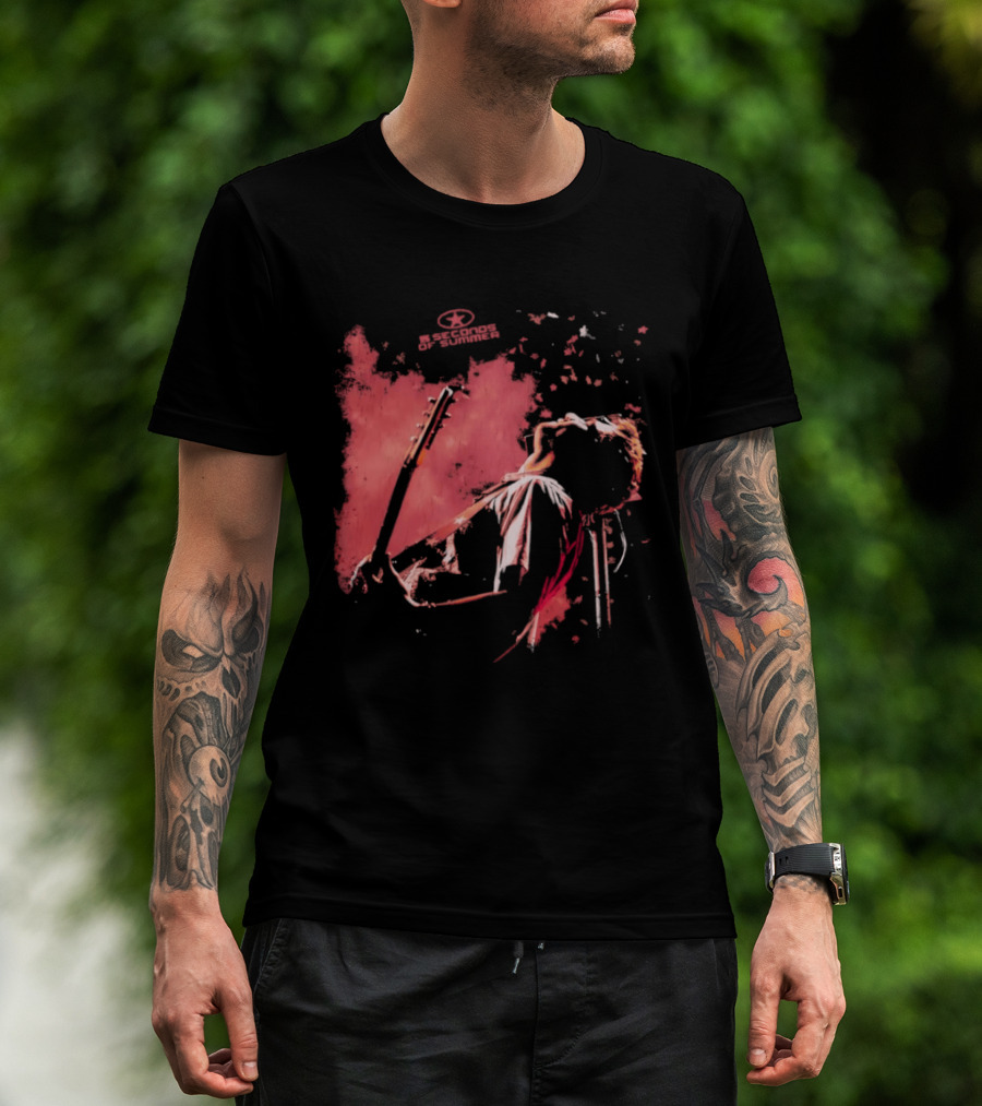 5 Seconds Of Summer Musician Guitarist Illustration Watercolor T-Shirt