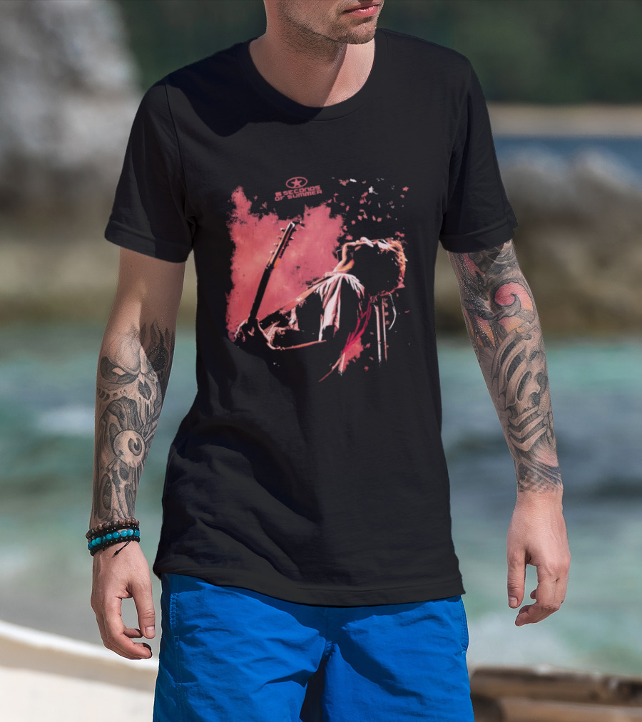 5 Seconds Of Summer Musician Guitarist Illustration Watercolor T-Shirt
