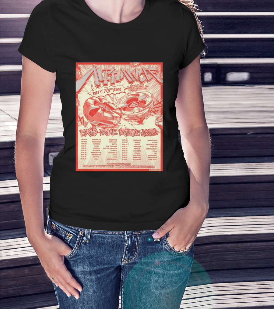 Alpha Wolf Let It Rip Tour Psycho Frame Pink Lake Diamond Construct UK EU 2026 T-Shirt
