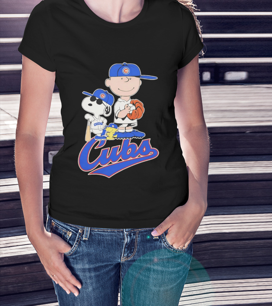 Peanuts Snoopy Woodstock Charlie Brown Chicago Cubs Baseball MLB 2026 T-Shirt