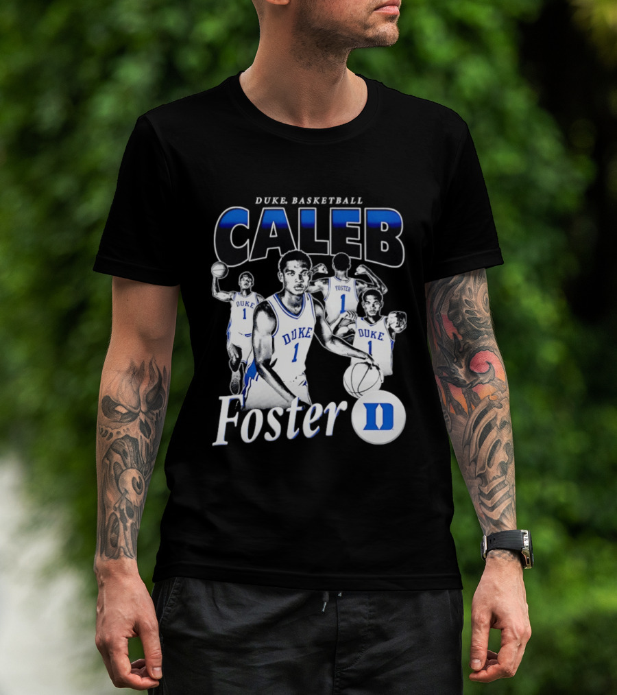 Duke Basketball Caleb Foster Blue Devils D T-Shirt