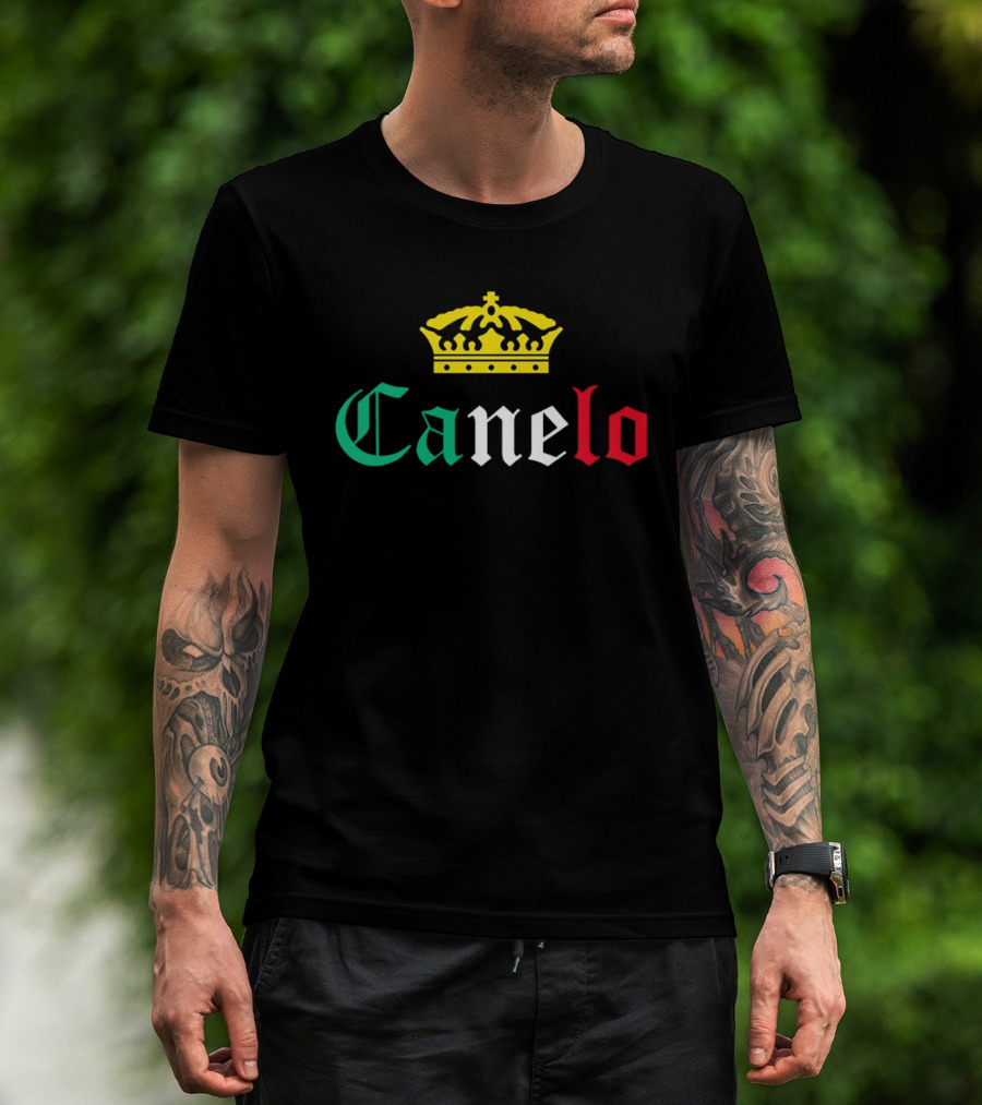 Canelo Crown Mexican Flag Colors Boxing Champion T-Shirt