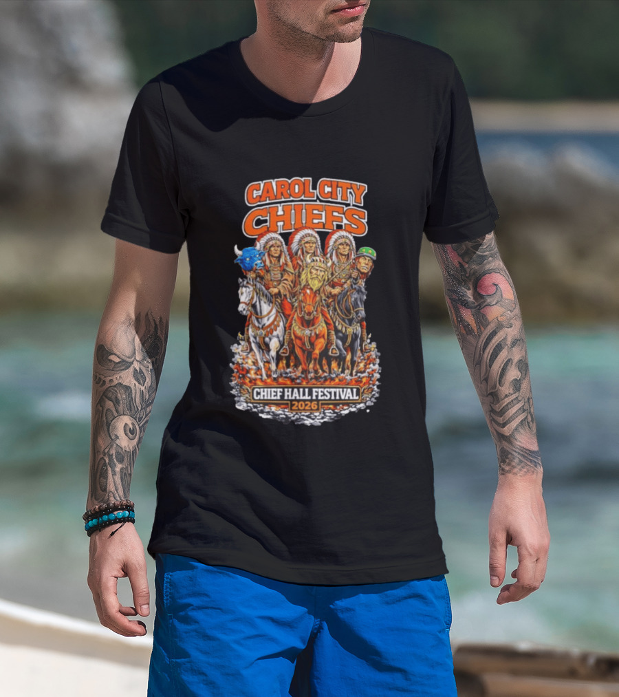 Carol City Chiefs Chief Hall Festival 2026 Native American Warriors Riding Horses T-Shirt