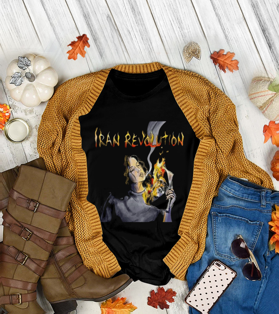 Iran Revolution Smoking Persian Girl Flaming Artistry T-Shirt