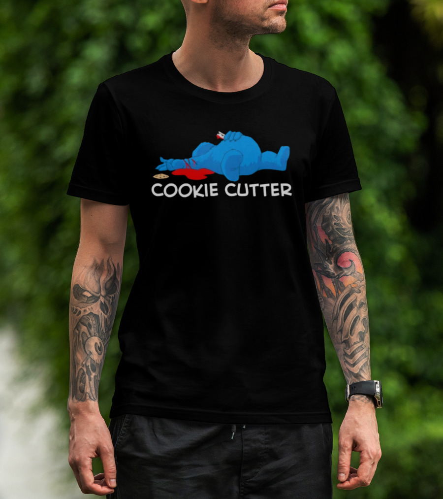 COOKIE CUTTER Blue Monster Humor Cartoon T-Shirt