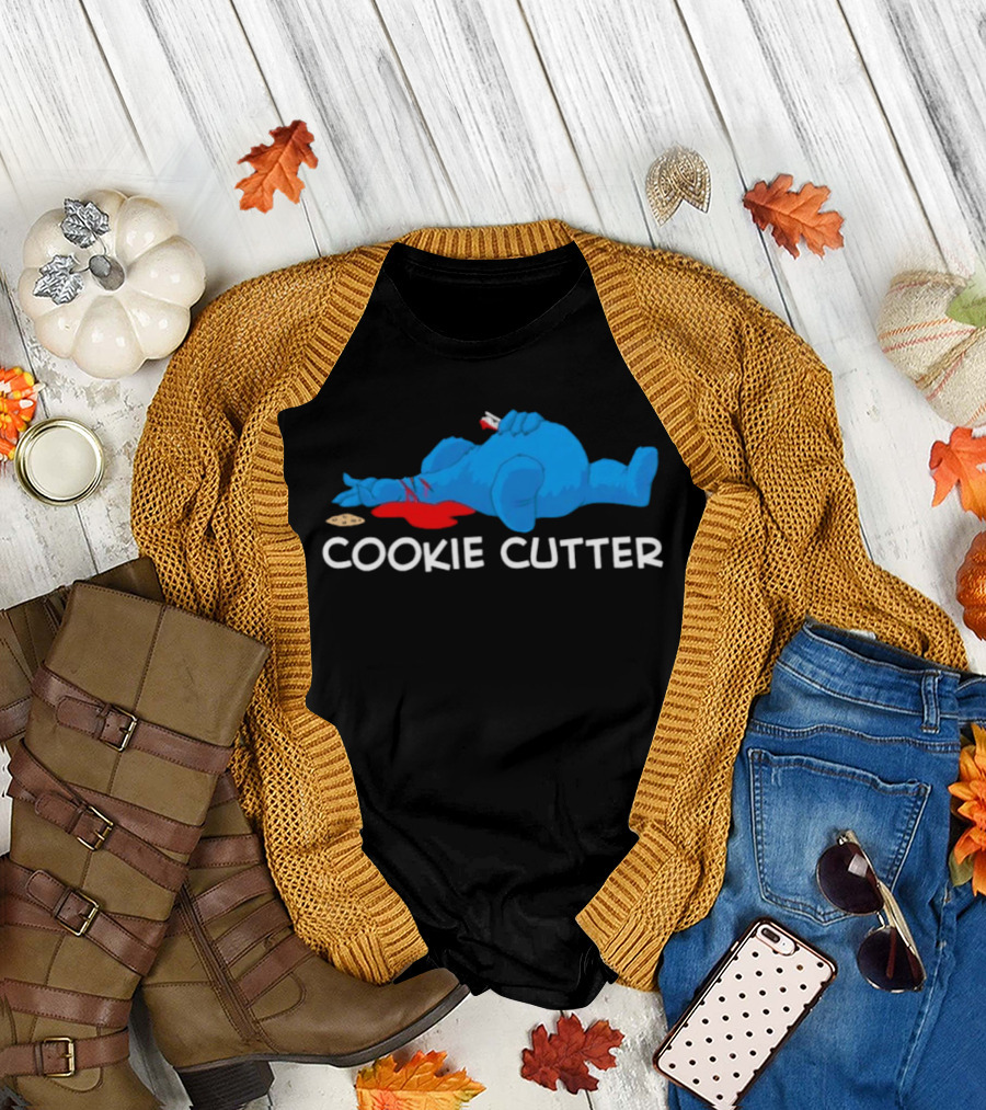 COOKIE CUTTER Blue Monster Humor Cartoon T-Shirt