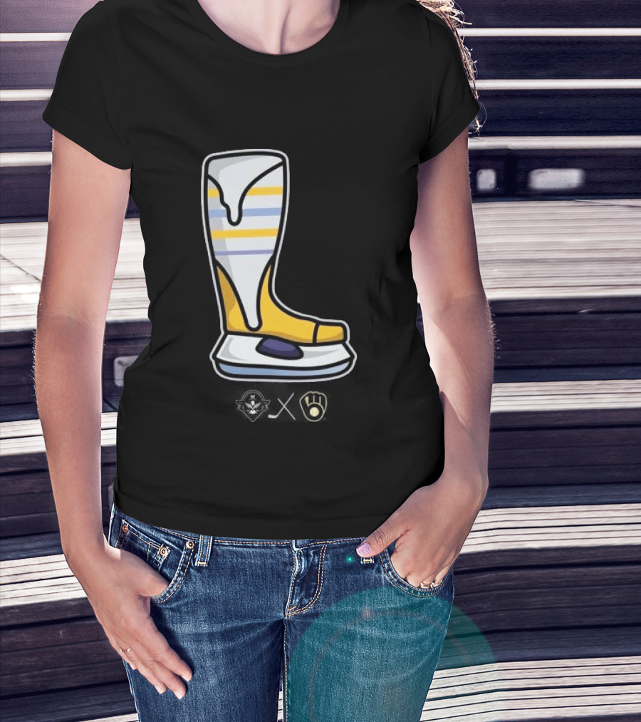 Milwaukee Brewers X Admirals Special Skate Boot Icon With Brewers T-Shirt