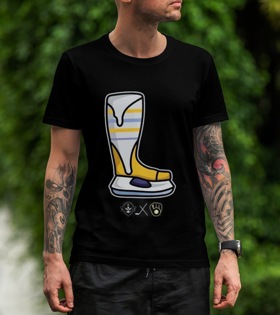Milwaukee Brewers X Admirals Special Skate Boot Icon With Brewers T-Shirt