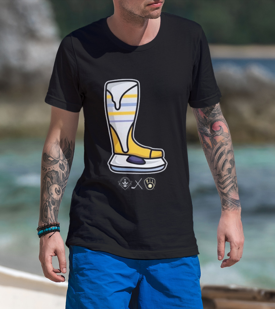 Milwaukee Brewers X Admirals Special Skate Boot Icon With Brewers T-Shirt