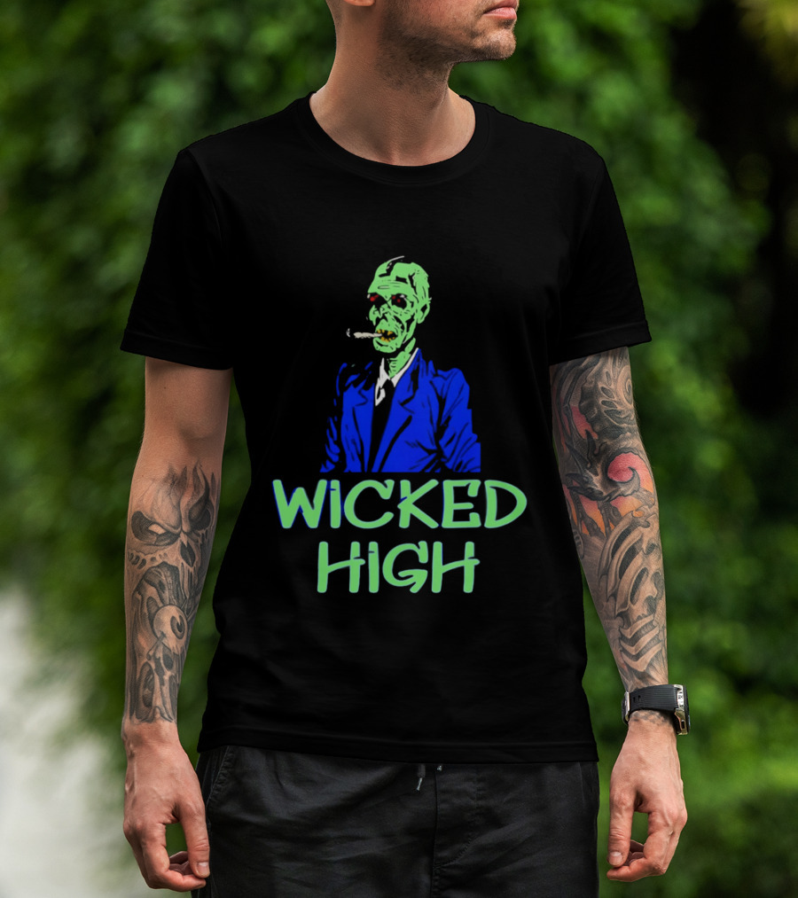 Wicked High Stoned Zombie In Suit Smoking Cigarette T-Shirt