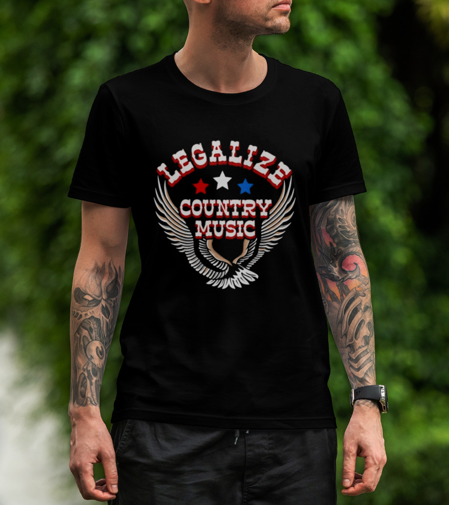 Legalize Country Music Patriotic Stars And Winged T-Shirt