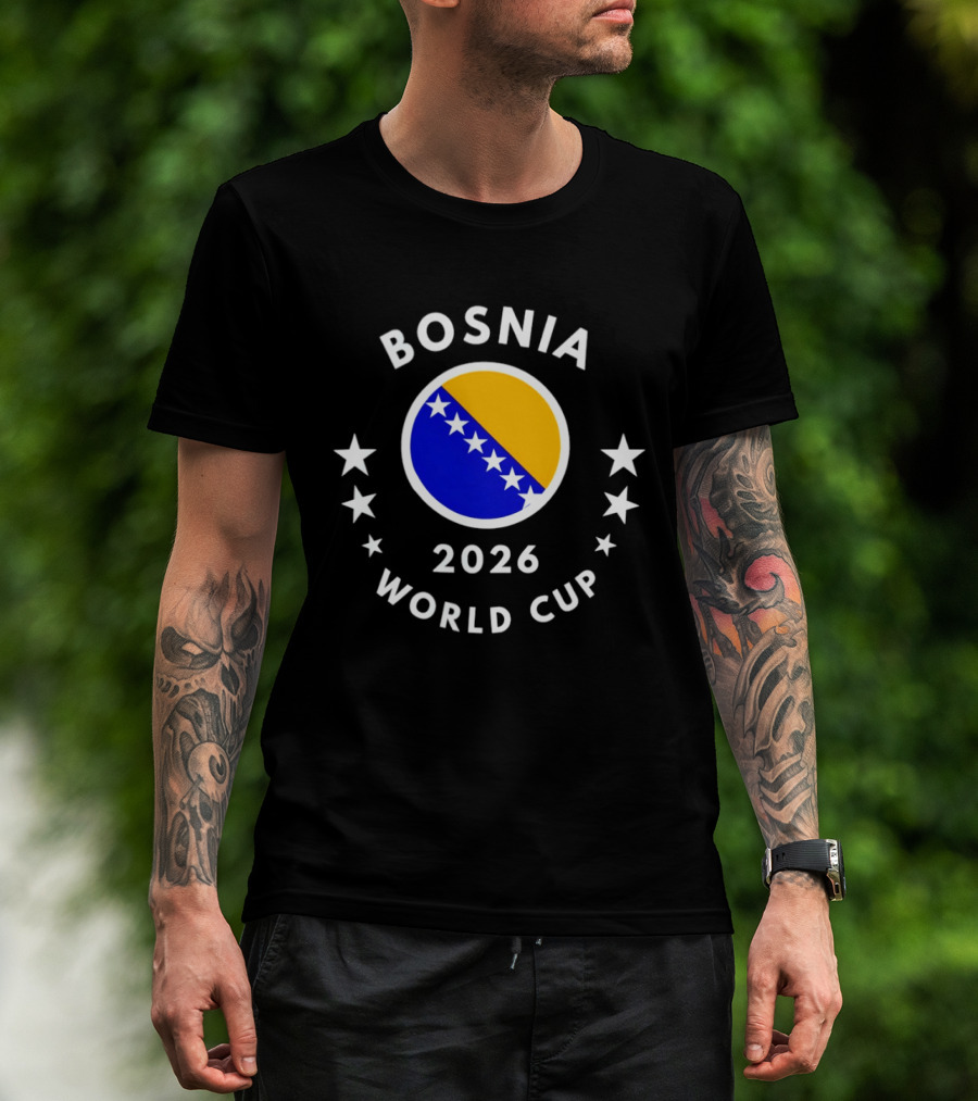 Bosnia 2026 World Cup Bosnia Flag Football Soccer Stars T-Shirt