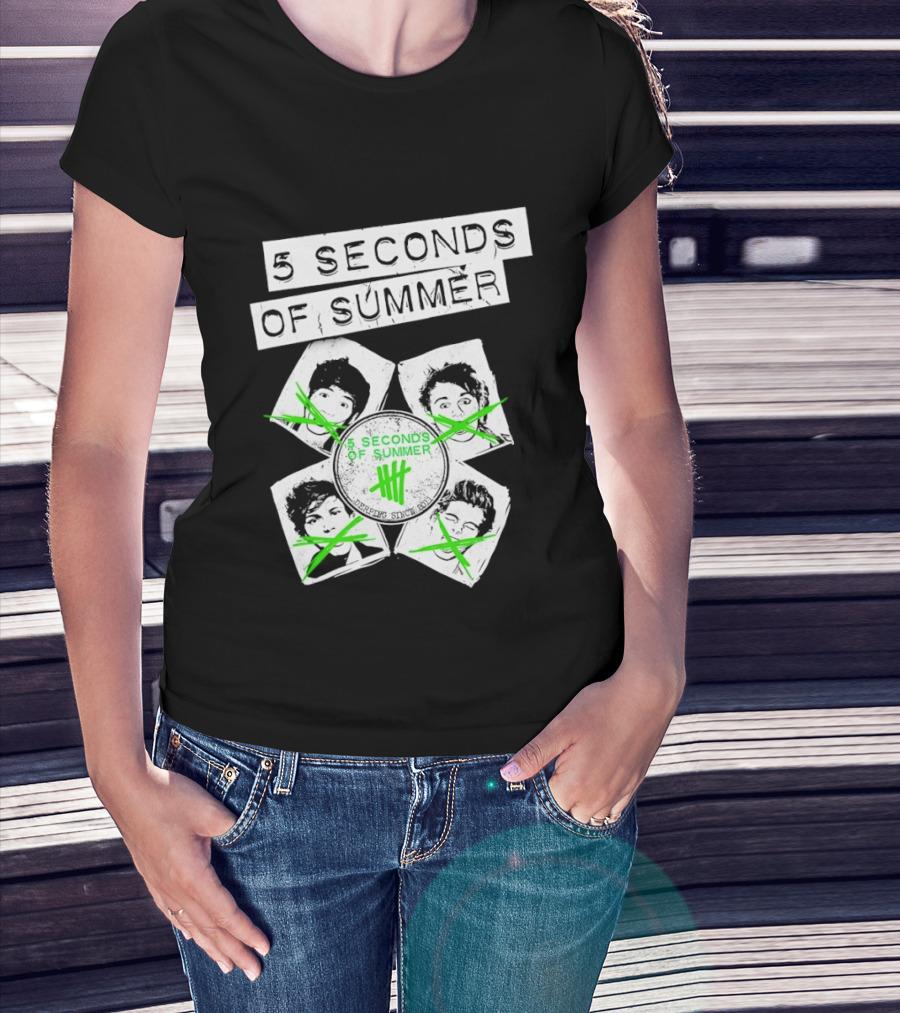 5 Seconds Of Summer 5SOS Green Iconic Faces Derping Since 2011 T-Shirt