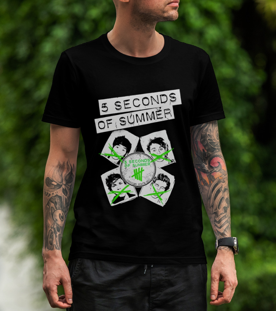 5 Seconds Of Summer 5SOS Green Iconic Faces Derping Since 2011 T-Shirt