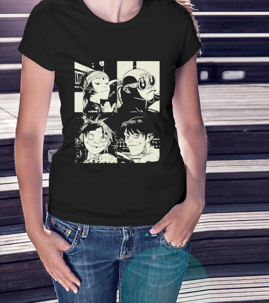 Gorillaz 2D Murdoc Niccals Noodle Russel Hobbs Animation T-Shirt