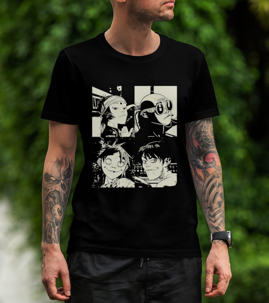 Gorillaz 2D Murdoc Niccals Noodle Russel Hobbs Animation T-Shirt